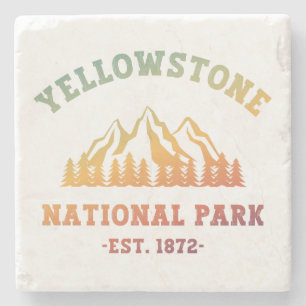 Gradient Yellowstone National Park Hiking Stone Coaster