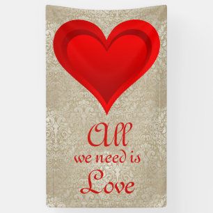 Gradients RED LOVE HEART + your backgr. & ideas Banner