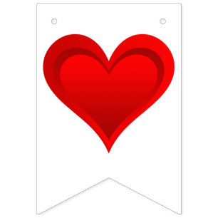 Gradients RED LOVE HEART + your backgr. & ideas Bunting