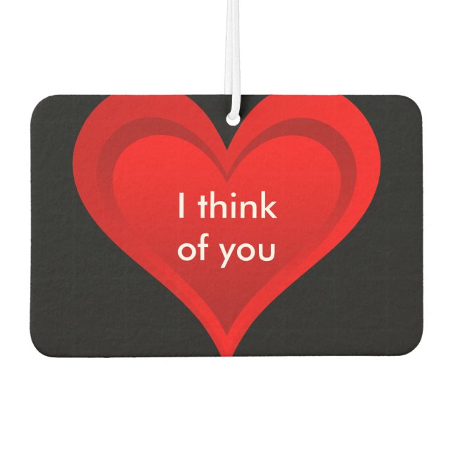 Gradients RED LOVE HEART + your backgr. & ideas Car Air Freshener (Front)