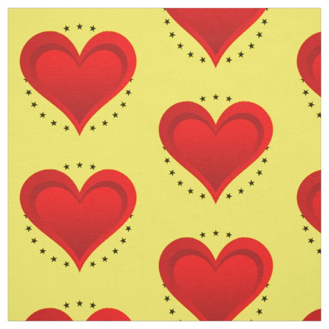 Gradients RED LOVE HEART + your backgr. & ideas Fabric (Swatch)