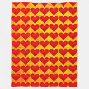 Gradients RED LOVE HEART + your backgr. & ideas Fleece Blanket
