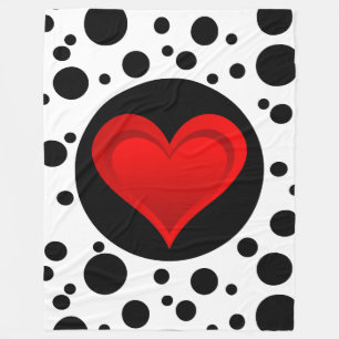 Gradients RED LOVE HEART + your backgr. & ideas Fleece Blanket