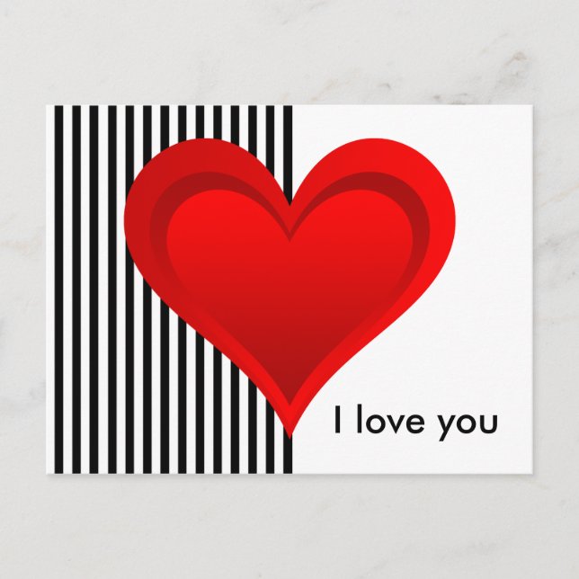 Gradients RED LOVE HEART + your backgr. & ideas Postcard (Front)