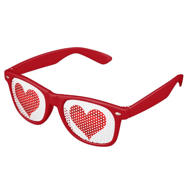 Gradients RED LOVE HEART + your backgr. & ideas Retro Sunglasses (Angled)