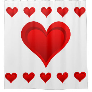 Gradients RED LOVE HEART + your backgr. & ideas Shower Curtain