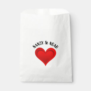 Gradients RED LOVE HEART + your text & ideas Favour Bags