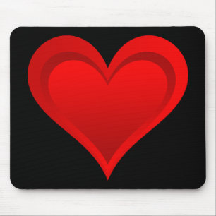 Gradients RED LOVE HEART + your text & ideas Mouse Pad