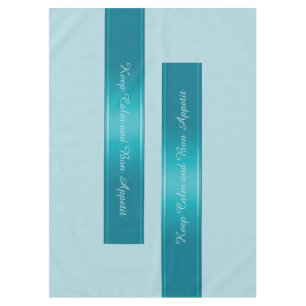 Gradients Stripes Border Deco blue II + your text Tablecloth