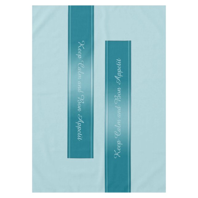 Gradients Stripes Border Deco blue II + your text Tablecloth (Front)