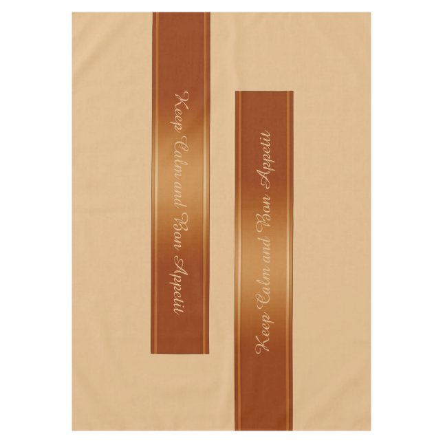 Gradients Stripes Border Deco redbrown + your text Tablecloth (Front)