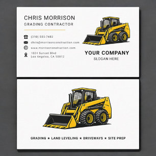 Grading Contractor Construction Business Card