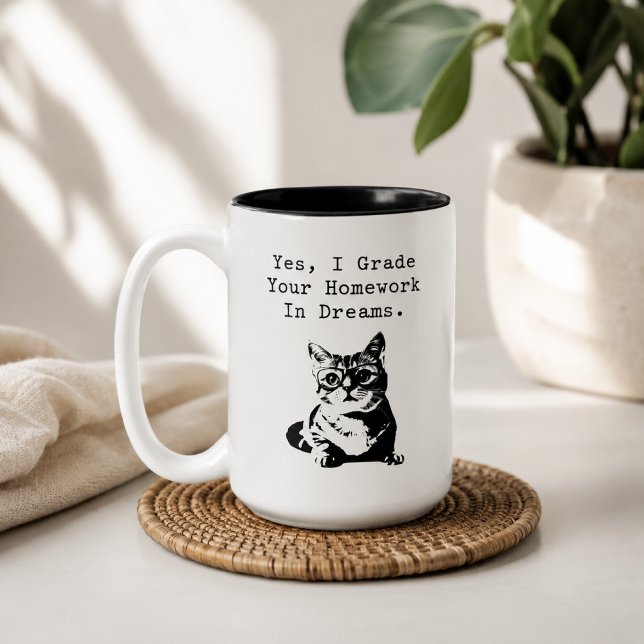 Grading Homework In Dreams Teacher Life Two-Tone Coffee Mug (Creator Uploaded)