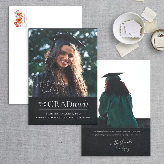 GRADitude Photo Black Graduation Announcement (Creator Uploaded)