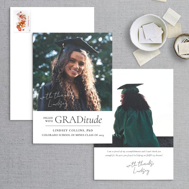 GRADitude Photo White Graduation Announcement (Creator Uploaded)