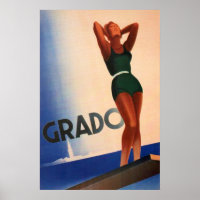 Grado, Italy Vintage Travel Poster