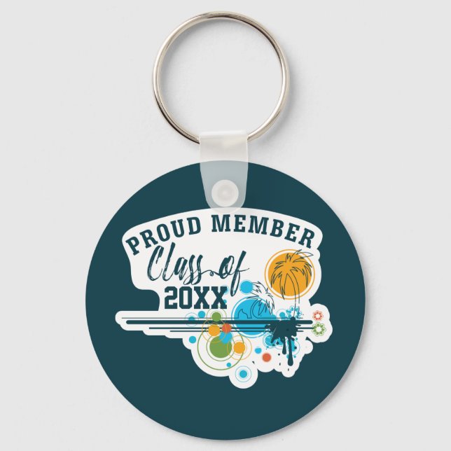 Grads Class of Custom Year Graduation Key Ring (Front)
