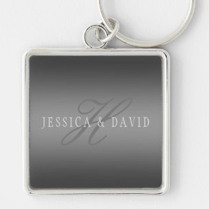 Gradually Changing Gradient Grey Any Name/s Key Ring