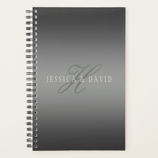 Gradually Changing Gradient Grey Any Name/s Planner (Front)