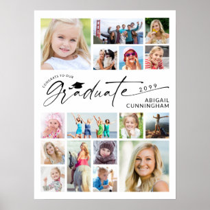 Graduate 16 Photo Memory Board Poster