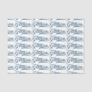 Graduate 2017 Modern Blue TonesTypography Tissue Paper