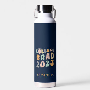 Graduate 2023 College Grad Retro Graduation Custom Water Bottle