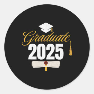 Graduate 2025 For Cl Of 2025 Graduation 1  Classic Round Sticker