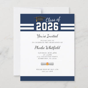 Graduate 2025 Navy White Graduation Party