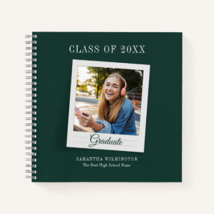 Graduate 2025 Photo Script Graduation Party Guest Notebook