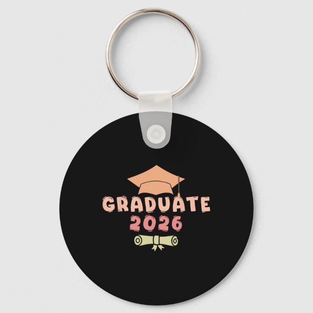 Graduate 2026 Cap Diploma Graduation Students Fami Key Ring (Front)