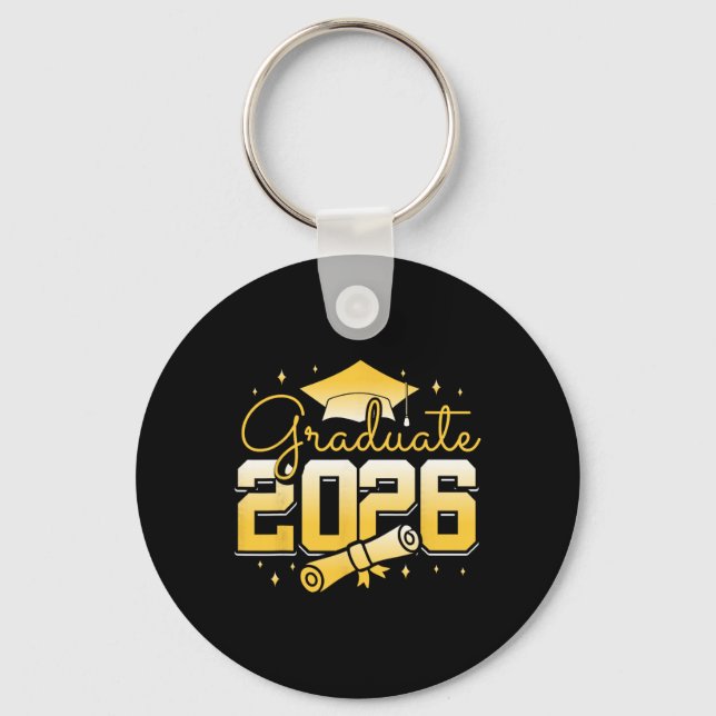 Graduate 2026 Graduation Cap Diploma Celebration  Key Ring (Front)