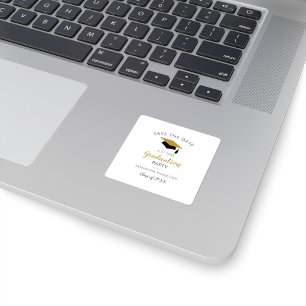 Graduate 2026 Script  Save the Date Grad Party Square Sticker