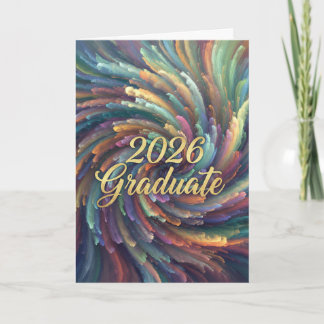 Graduate 2026 Swirling Colors Card