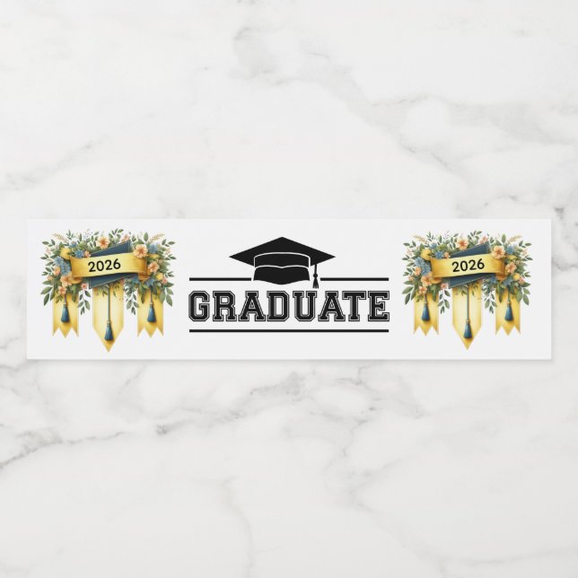 Graduate 2026 water bottle label (Single Label)