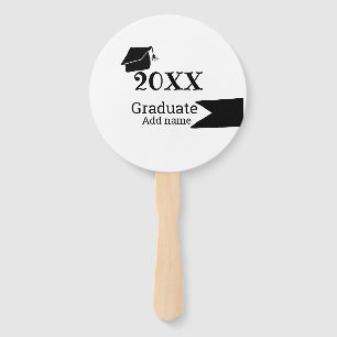 Graduate 20XX graduation hat simple minimal modern Hand Fan