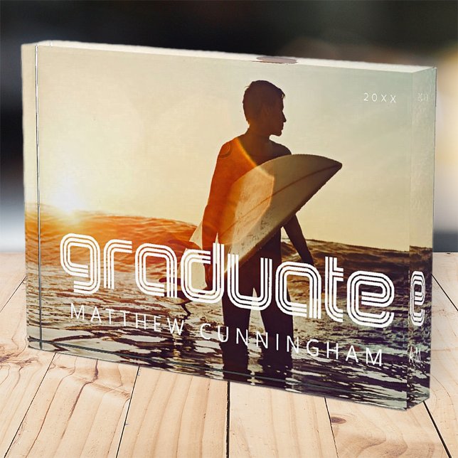 Graduate 20XX Retro Cool Simple Grad Year Photo Block (Creator Uploaded)