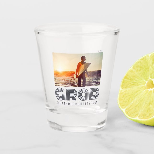 Graduate 20XX Retro Cool Simple Grad Year Shot Glass (Front)