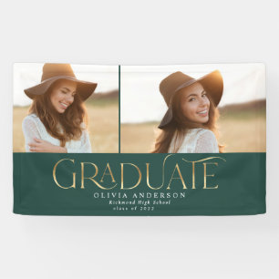 Graduate 2 photo watercolor botanical green banner