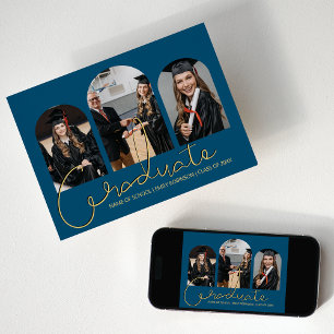 Graduate 3 Arched Photo Collage Announcement
