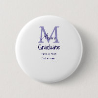 Graduate add name monogram purple simple minimal m