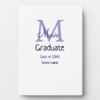 Graduate add name monogram purple simple minimal m
