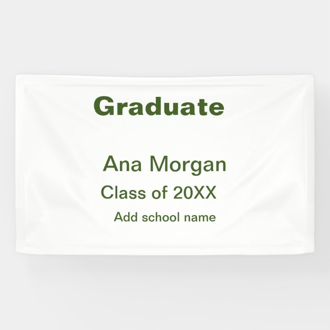 Graduate add name school name class of 20XX simple Banner (Horizontal)