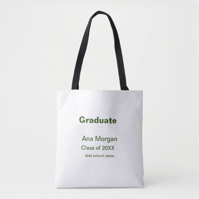 Graduate add name school name class of 20XX simple Tote Bag (Front)