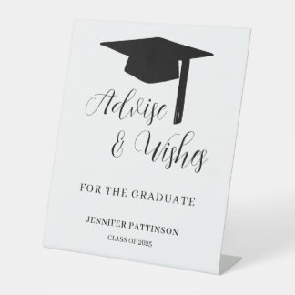 Graduate Advise & Wishes Graduation Pedestal Sign