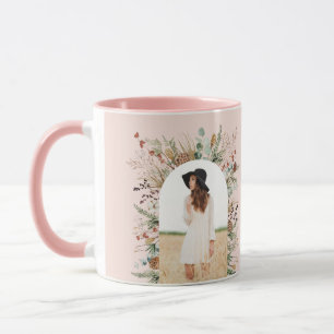 Graduate arch 1 photo pink botanical modern mug
