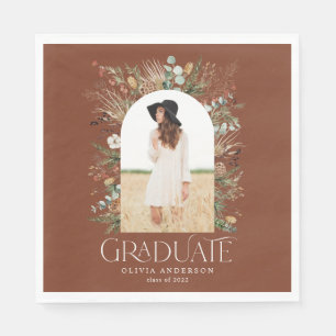 Graduate arch 1 photo terracotta botanical party n napkin