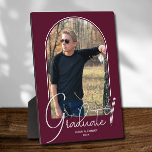 Graduate Arch Photo Burgundy Plaque