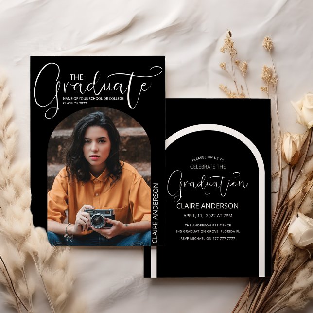 Graduate Arched Photo Graduation Invitation (Creator Uploaded)