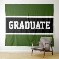 GRADUATE Athletic Dark Green Black White Stripes