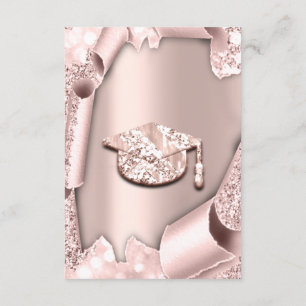 Graduate Bachelorette GIRL Rose Pink 3D Invitation